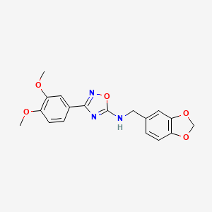 molecular formula C18H17N3O5 B6612686 N-(1,3-benzodioxol-5-ylmethyl)-3-(3,4-dimethoxyphenyl)-1,2,4-oxadiazol-5-amine CAS No. 931313-79-0