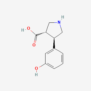 molecular formula C11H13NO3 B6612942 rac-(3R,4S)-4-(3-hydroxyphenyl)pyrrolidine-3-carboxylic acid CAS No. 1392266-70-4