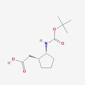 molecular formula C12H21NO4 B6613133 rac-2-[(1R,2R)-2-{[(tert-butoxy)carbonyl]amino}cyclopentyl]aceticacid,cis CAS No. 1903834-09-2