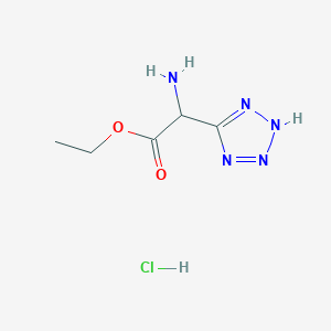 molecular formula C5H10ClN5O2 B6613336 ethyl 2-amino-2-(2H-tetrazol-5-yl)acetate;hydrochloride CAS No. 1171827-23-8