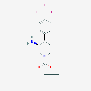 molecular formula C17H23F3N2O2 B6613368 rac-tert-butyl (3R,4S)-3-amino-4-[4-(trifluoromethyl)phenyl]piperidine-1-carboxylate, cis CAS No. 2230807-27-7