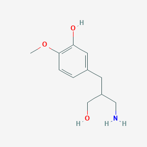 B6613994 5-[2-(aminomethyl)-3-hydroxypropyl]-2-methoxyphenol CAS No. 1019117-82-8