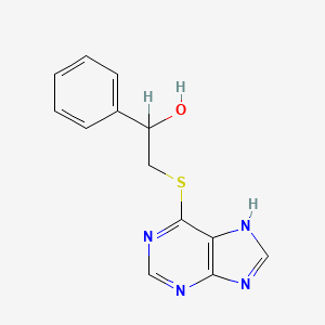 molecular formula C13H12N4OS B6614123 alpha-((1H-Purin-6-ylthio)methyl)benzenemethanol CAS No. 106609-74-9