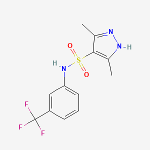 3,5-dimethyl-N-[3-(trifluoromethyl)phenyl]-1H-pyrazole-4-sulfonamide
