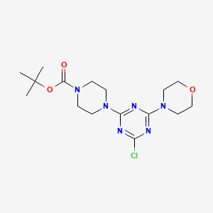 molecular formula C16H25ClN6O3 B6614753 tert-butyl 4-[4-chloro-6-(morpholin-4-yl)-1,3,5-triazin-2-yl]piperazine-1-carboxylate CAS No. 1188914-92-2