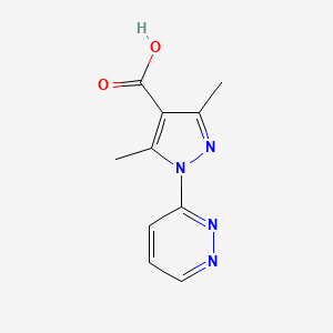 molecular formula C10H10N4O2 B6615215 3,5-dimethyl-1-(pyridazin-3-yl)-1H-pyrazole-4-carboxylic acid CAS No. 946488-46-6