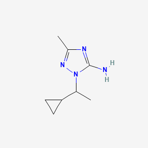 molecular formula C8H14N4 B6615227 1-(1-cyclopropylethyl)-3-methyl-1H-1,2,4-triazol-5-amine CAS No. 1250120-17-2