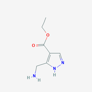 molecular formula C7H11N3O2 B6615557 ethyl 5-(aminomethyl)-1H-pyrazole-4-carboxylate CAS No. 1427040-80-9