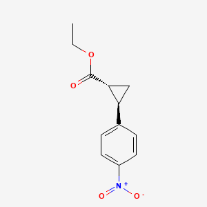 molecular formula C12H13NO4 B6615621 Ethyl (1R,2R)-2-(4-nitrophenyl)cyclopropane-1-carboxylate CAS No. 406459-08-3