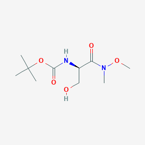 molecular formula C10H20N2O5 B066157 Tert-butyl (R)-1-(N-methoxy-N-methylcarbamoyl)-2-hydroxyethylcarbamate CAS No. 167102-61-6