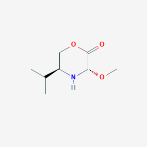 molecular formula C8H15NO3 B066159 (3S,5S)-3-methoxy-5-propan-2-ylmorpholin-2-one CAS No. 175226-77-4