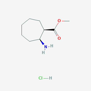 molecular formula C9H18ClNO2 B6616137 rac-methyl (1R,2S)-2-aminocycloheptane-1-carboxylate hydrochloride CAS No. 1033755-85-9