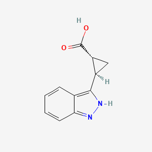 molecular formula C11H10N2O2 B6616275 rac-(1R,2R)-2-(1H-indazol-3-yl)cyclopropane-1-carboxylic acid, trans CAS No. 1257120-76-5