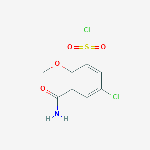 3-carbamoyl-5-chloro-2-methoxybenzene-1-sulfonyl chloride