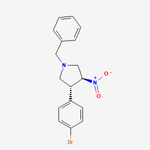 molecular formula C17H17BrN2O2 B6616736 rac-(3R,4S)-1-benzyl-3-(4-bromophenyl)-4-nitropyrrolidine, trans CAS No. 1909286-73-2