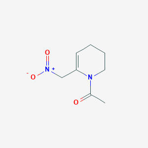 molecular formula C8H12N2O3 B066168 1-[6-(nitromethyl)-3,4-dihydro-2H-pyridin-1-yl]ethanone CAS No. 176042-68-5