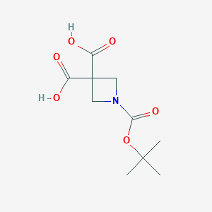 molecular formula C10H15NO6 B6616934 1-[(tert-butoxy)carbonyl]azetidine-3,3-dicarboxylicacid CAS No. 2260935-72-4