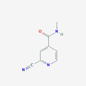 molecular formula C8H7N3O B066170 2-cyano-N-methylpyridine-4-carboxamide CAS No. 161233-98-3