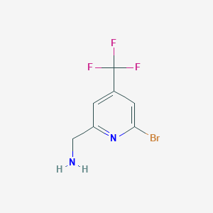 molecular formula C7H6BrF3N2 B6617054 [6-bromo-4-(trifluoromethyl)pyridin-2-yl]methanamine CAS No. 1393543-60-6