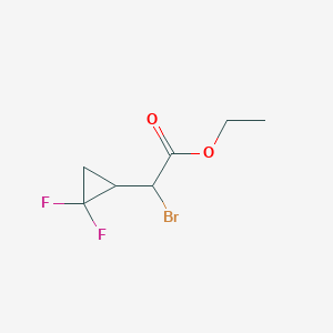molecular formula C7H9BrF2O2 B6617093 ethyl 2-bromo-2-(2,2-difluorocyclopropyl)acetate CAS No. 1393569-59-9