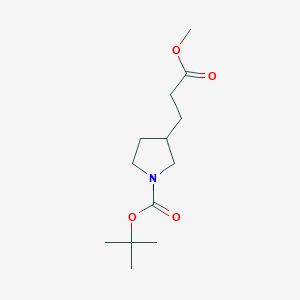 molecular formula C13H23NO4 B6617117 tert-butyl 3-(3-methoxy-3-oxopropyl)pyrrolidine-1-carboxylate CAS No. 903880-77-3