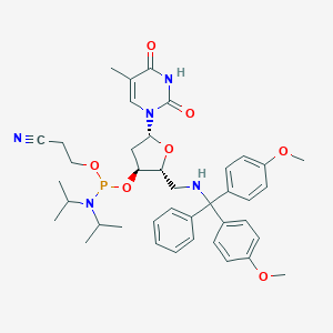 molecular formula C40H50N5O7P B066176 3-[[(2R,3S,5R)-2-[[[bis(4-methoxyphenyl)-phenylmethyl]amino]methyl]-5-(5-methyl-2,4-dioxopyrimidin-1-yl)oxolan-3-yl]oxy-[di(propan-2-yl)amino]phosphanyl]oxypropanenitrile CAS No. 194034-71-4