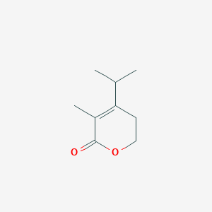 molecular formula C9H14O2 B066177 5-Methyl-4-propan-2-yl-2,3-dihydropyran-6-one CAS No. 162292-93-5