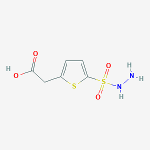 B6617758 2-[5-(hydrazinesulfonyl)thiophen-2-yl]acetic acid CAS No. 1556141-85-5