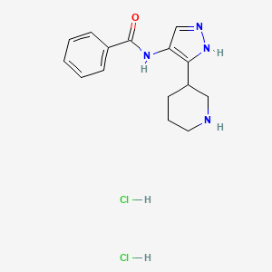 molecular formula C15H20Cl2N4O B6617991 N-[3-(piperidin-3-yl)-1H-pyrazol-4-yl]benzamide dihydrochloride CAS No. 1803587-21-4