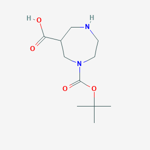 molecular formula C11H20N2O4 B6618359 1-[(tert-butoxy)carbonyl]-1,4-diazepane-6-carboxylic acid CAS No. 1273566-82-7