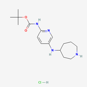 molecular formula C16H27ClN4O2 B6618480 tert-butyl N-{5-[(azepan-4-yl)amino]pyridin-2-yl}carbamate hydrochloride CAS No. 1803599-60-1