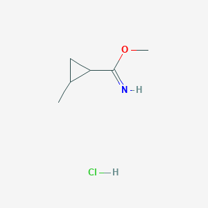 molecular formula C6H12ClNO B6618975 methyl2-methylcyclopropane-1-carboximidatehydrochloride CAS No. 185146-24-1