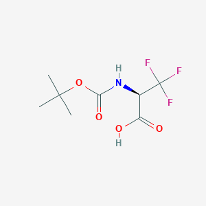 molecular formula C8H12F3NO4 B6619075 Alanine, N-[(1,1-dimethylethoxy)carbonyl]-3,3,3-trifluoro- CAS No. 1354225-89-0