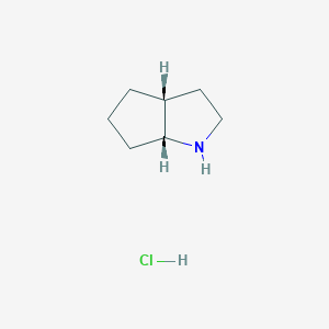 molecular formula C7H14ClN B6619116 Cyclopenta[b]pyrrole, octahydro-, hydrochloride (1:1), (3aR,6aR)-rel- CAS No. 133696-28-3