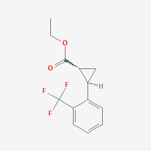 molecular formula C13H13F3O2 B6619705 Ethyl trans-2-[2-(Trifluoromethyl)phenyl]cyclopropanecarboxylate CAS No. 2241138-40-7