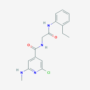 molecular formula C17H19ClN4O2 B6619790 2-chloro-N-[2-(2-ethylanilino)-2-oxoethyl]-6-(methylamino)pyridine-4-carboxamide 