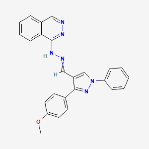 molecular formula C25H20N6O B6619794 N-[[3-(4-methoxyphenyl)-1-phenylpyrazol-4-yl]methylideneamino]phthalazin-1-amine 