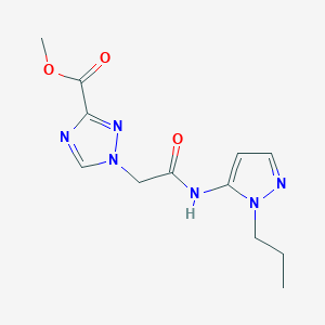 molecular formula C12H16N6O3 B6619822 Methyl 1-[2-oxo-2-[(2-propylpyrazol-3-yl)amino]ethyl]-1,2,4-triazole-3-carboxylate 