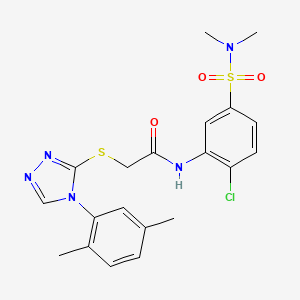 molecular formula C20H22ClN5O3S2 B6619981 N-[2-chloro-5-(dimethylsulfamoyl)phenyl]-2-[[4-(2,5-dimethylphenyl)-1,2,4-triazol-3-yl]sulfanyl]acetamide 