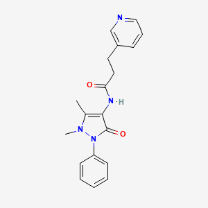 molecular formula C19H20N4O2 B6620000 N-(1,5-dimethyl-3-oxo-2-phenylpyrazol-4-yl)-3-pyridin-3-ylpropanamide 