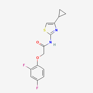 molecular formula C14H12F2N2O2S B6620004 N-(4-cyclopropyl-1,3-thiazol-2-yl)-2-(2,4-difluorophenoxy)acetamide 