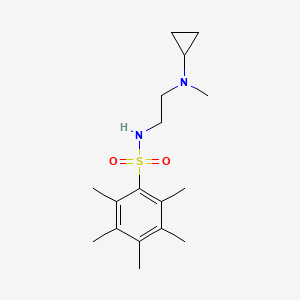 molecular formula C17H28N2O2S B6620064 N-[2-[cyclopropyl(methyl)amino]ethyl]-2,3,4,5,6-pentamethylbenzenesulfonamide 