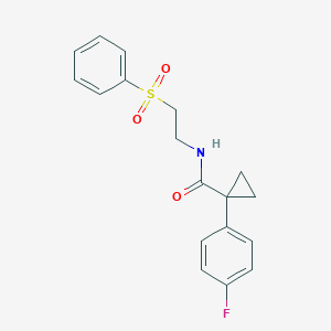 molecular formula C18H18FNO3S B6620141 N-[2-(benzenesulfonyl)ethyl]-1-(4-fluorophenyl)cyclopropane-1-carboxamide 