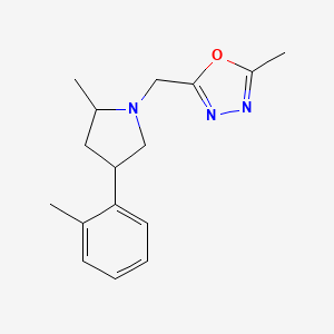 molecular formula C16H21N3O B6620147 2-Methyl-5-[[2-methyl-4-(2-methylphenyl)pyrrolidin-1-yl]methyl]-1,3,4-oxadiazole 