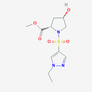 molecular formula C11H17N3O5S B6620231 methyl (2S,4S)-1-(1-ethylpyrazol-4-yl)sulfonyl-4-hydroxypyrrolidine-2-carboxylate 