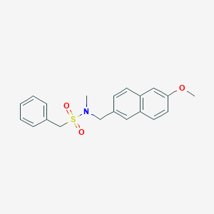molecular formula C20H21NO3S B6620390 N-[(6-methoxynaphthalen-2-yl)methyl]-N-methyl-1-phenylmethanesulfonamide 