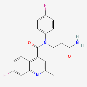 molecular formula C20H17F2N3O2 B6620450 N-(3-amino-3-oxopropyl)-7-fluoro-N-(4-fluorophenyl)-2-methylquinoline-4-carboxamide 
