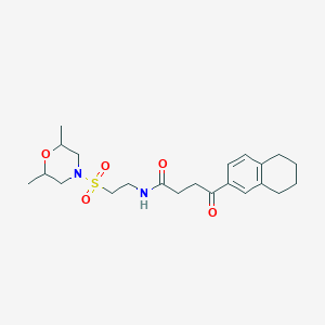 molecular formula C22H32N2O5S B6620459 N-[2-(2,6-dimethylmorpholin-4-yl)sulfonylethyl]-4-oxo-4-(5,6,7,8-tetrahydronaphthalen-2-yl)butanamide 