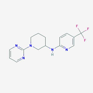 molecular formula C15H16F3N5 B6620535 N-(1-pyrimidin-2-ylpiperidin-3-yl)-5-(trifluoromethyl)pyridin-2-amine 