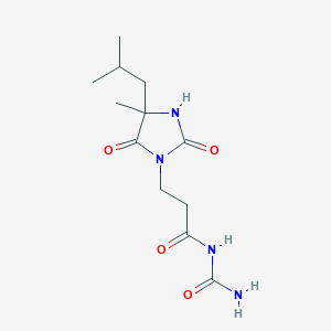 molecular formula C12H20N4O4 B6620639 N-carbamoyl-3-[4-methyl-4-(2-methylpropyl)-2,5-dioxoimidazolidin-1-yl]propanamide 